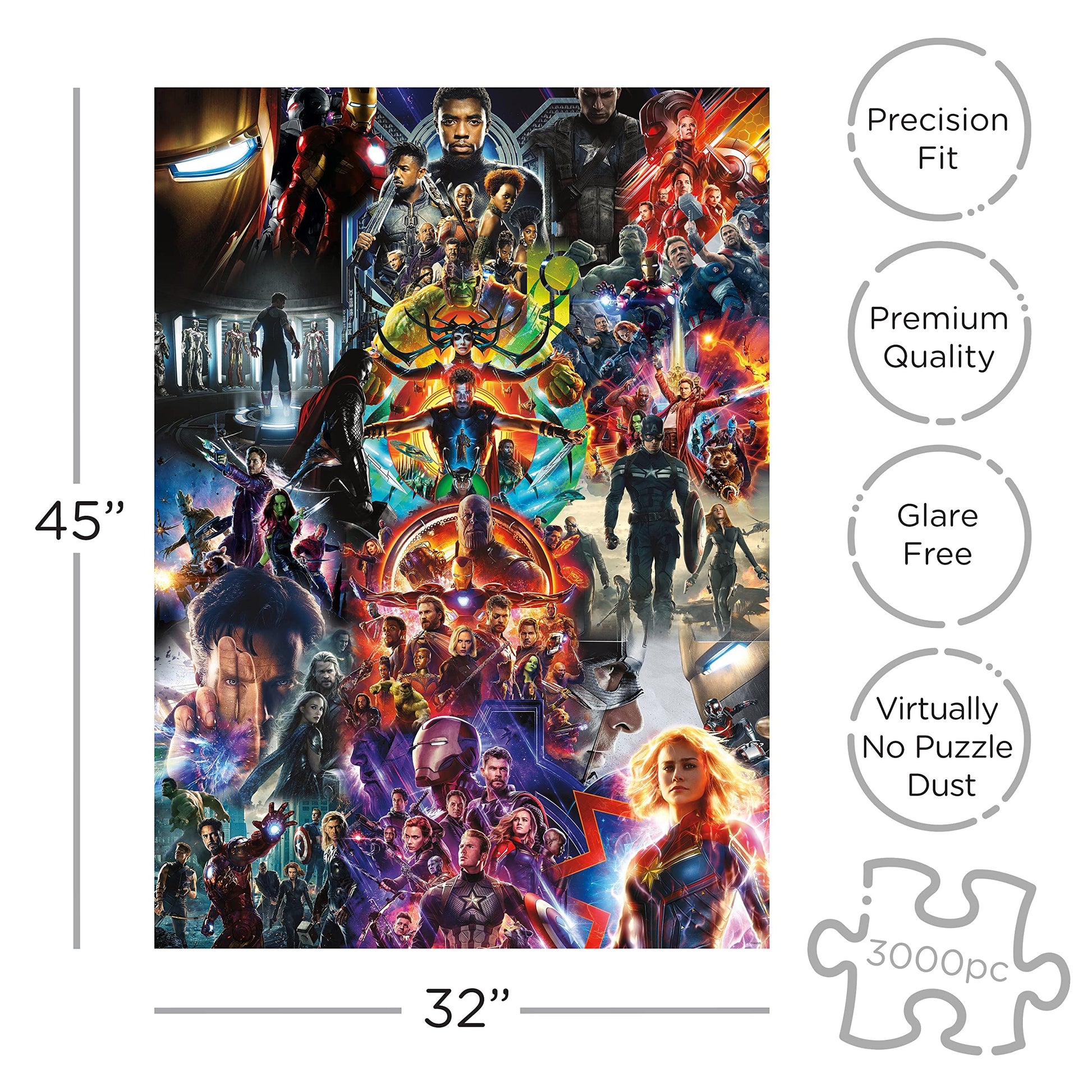 Aquarius Marvel Avengers Collage (3000 Piece Jigsaw Puzzle) - Glare Free - Precision Fit - Officially Licensed Marvel Merchandise & Collectibles - 32