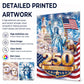 America 250 Anniversary Wooden Puzzle 1000 Pieces, USA 250th 1776-2026 Patriotic Artwork with Letters on Back, Challenging Jigsaw Puzzles for Adults