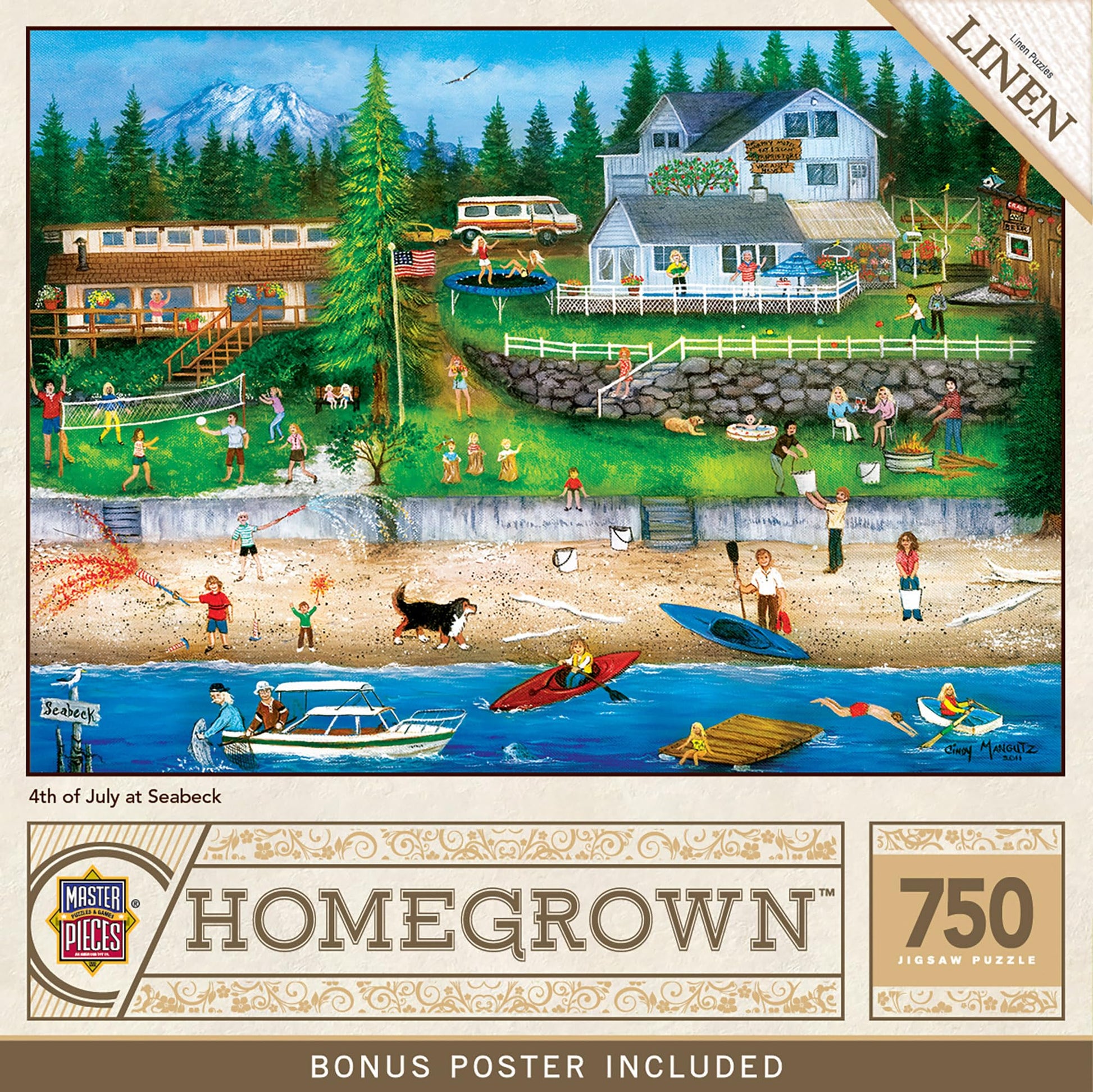 Masterpieces 750 Piece Jigsaw Puzzle for Adults and Family - 4Th of July at Seabeck - 18"x24"