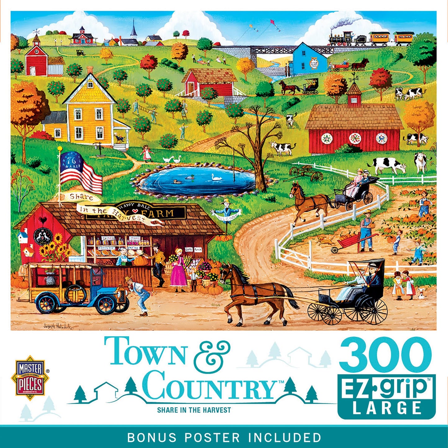 MasterPieces 300 Piece EZ Grip Jigsaw Puzzle - Share in The Harvest - 18"x24"