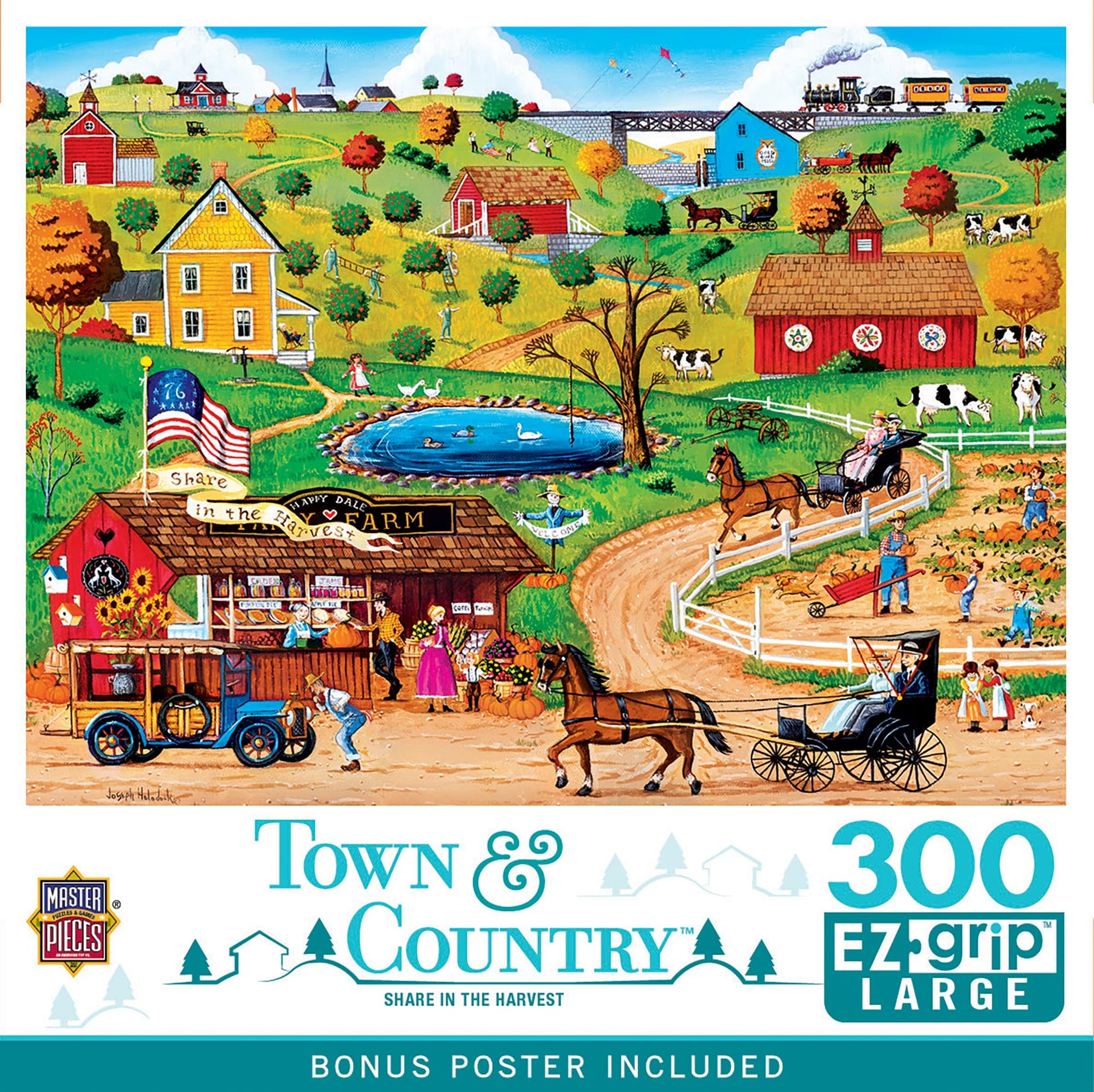 MasterPieces 300 Piece EZ Grip Jigsaw Puzzle - Share in The Harvest - 18"x24"