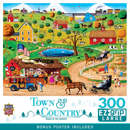 MasterPieces 300 Piece EZ Grip Jigsaw Puzzle - Share in The Harvest - 18"x24"