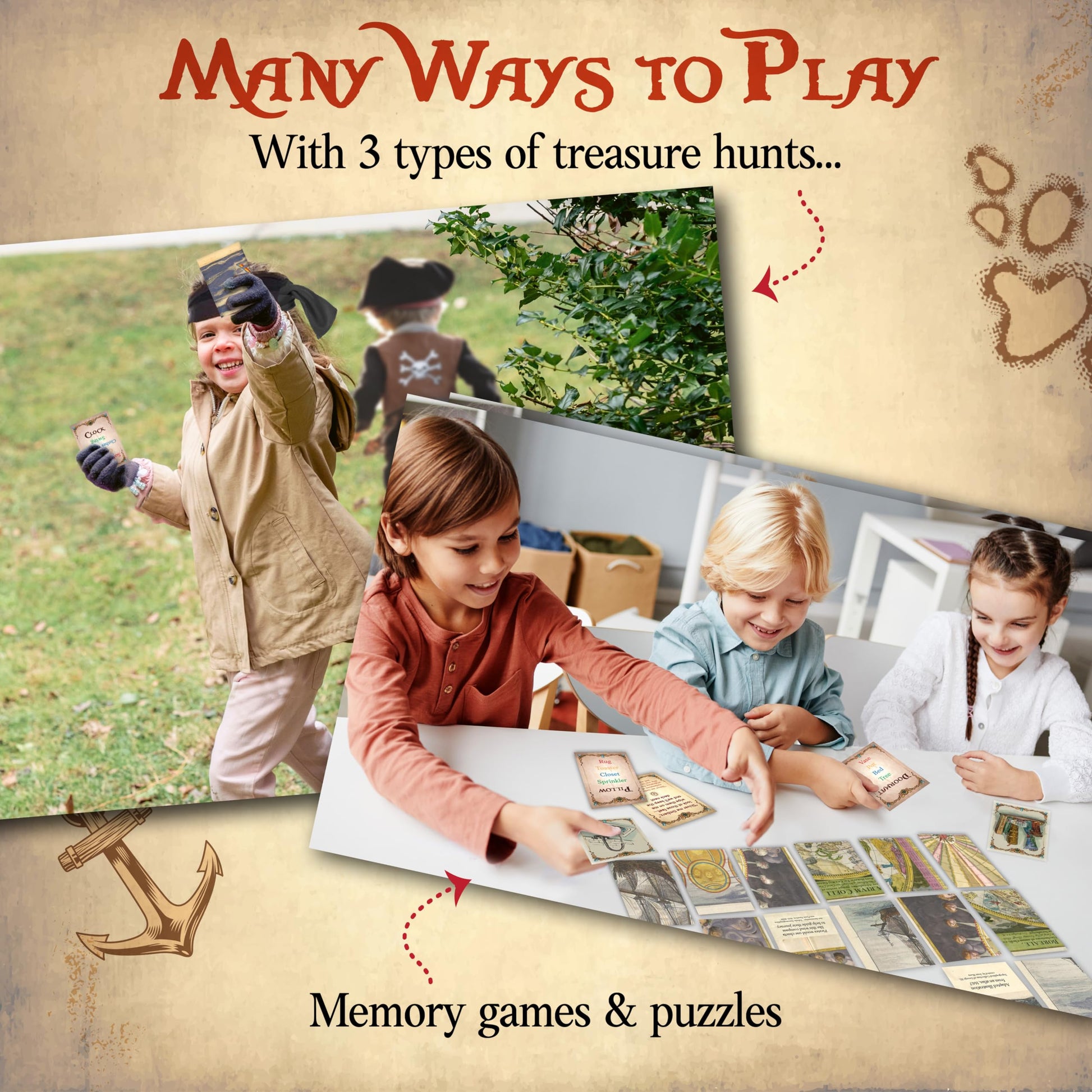 Word Treasures - Pirate Toys and Scavenger Hunt Games for Kids | Ages 4-8+, 1-4 players | Use for Sight Word Games, a Treasure Hunt, Memory Games or