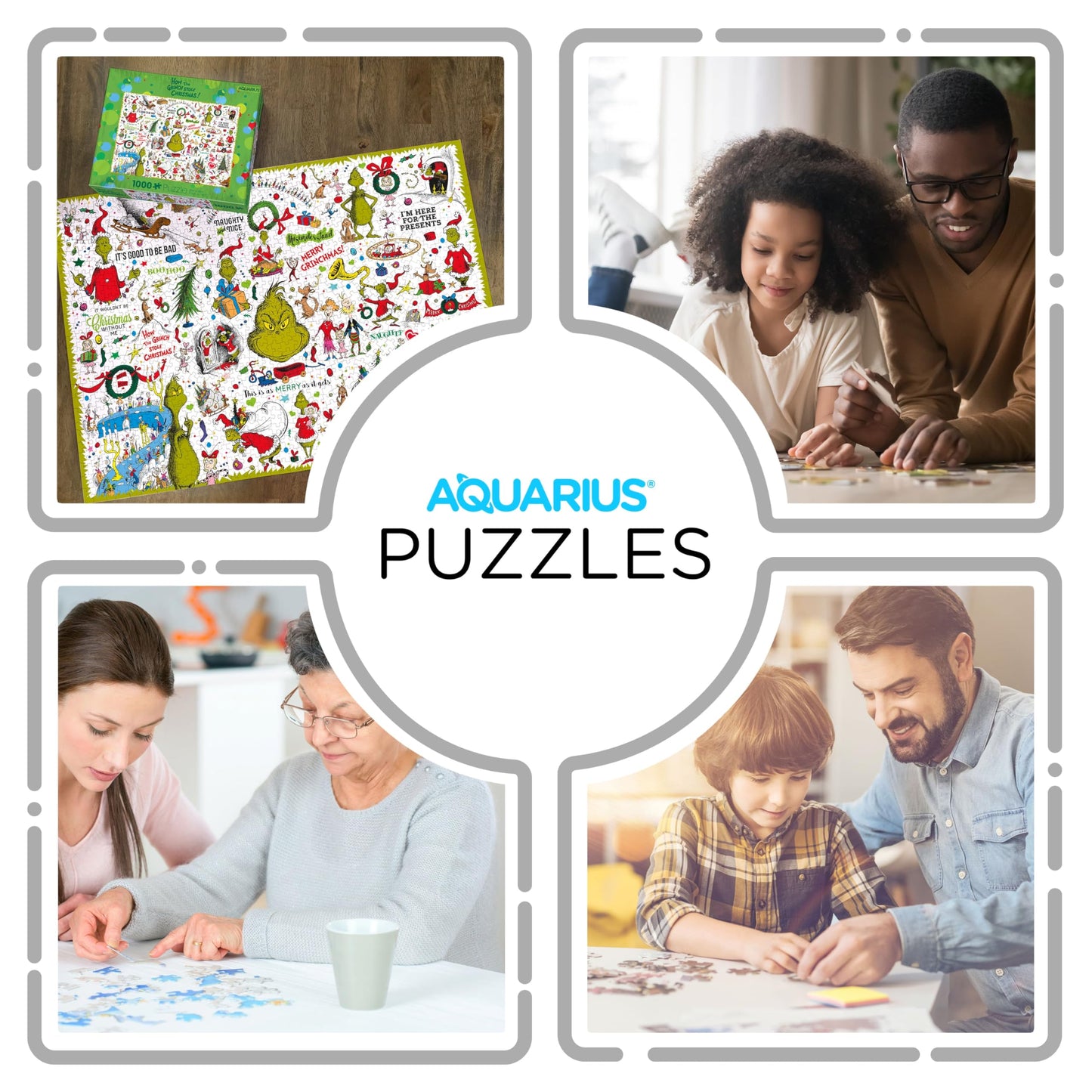 Aquarius Grinch Collage Puzzle (1000 Piece Jigsaw Puzzle) - Glare Free - Precision Fit - Virtually No Puzzle Dust - Officially Licensed Grinch