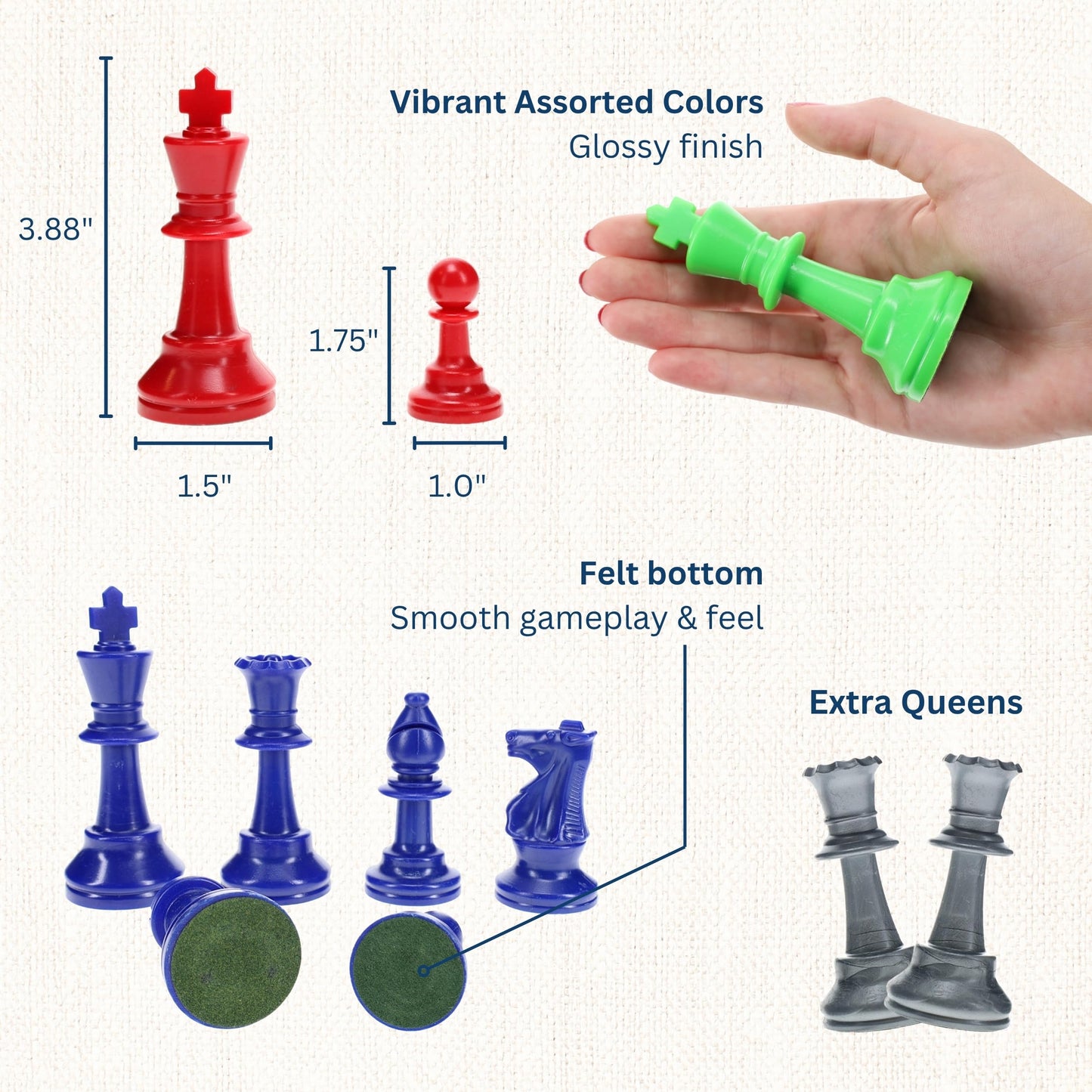 WE Games Four Player Chess Set, Chess Board for Team Chess, Combination Chess Game for Up to 4 Players, Unique Chess Sets for Adults, Roll Up Vinyl
