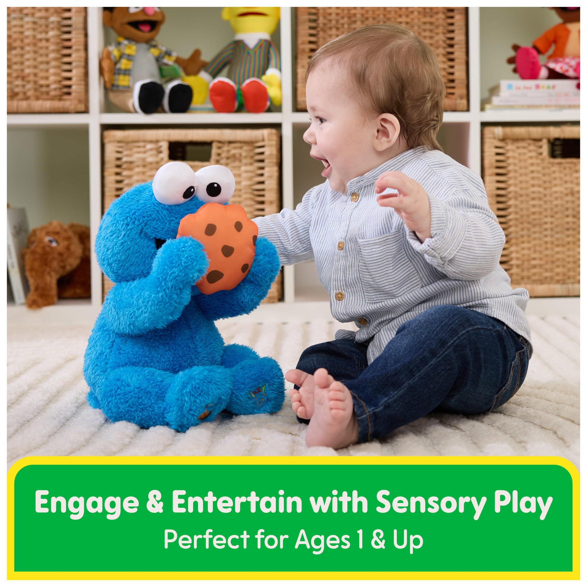GUND Sesame Street Peek-a-Boo Cookie Monster 13” Plush Toy for Ages 1+