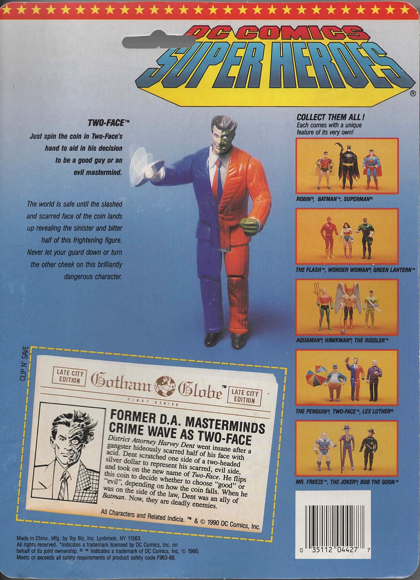 Toy Biz DC Comics Super Heroes Two-Face Action Figure 4.75 Inches