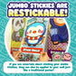 Sticki Rolls Jumbo Stickies - 6-Pack Capsule | Amazon Exclusive Collectible Wall Décor for Kids Ages 5+ (Creepies 1)