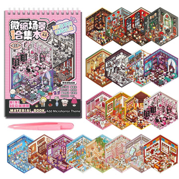 SWIMDOG 20 Sets DIY 3D House Goth Sticker Scene for Adults, Micro Horror Style DIY Scenes Therapy Sticker, Halloween Party Favors Goodie Bags Stuffer
