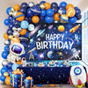 Outer Space Birthday Decorations for Boys,Party Decor Supplies Boy Including Happy Birthday Backdrop,Rocket Balloons Astronaut Foil Balloon