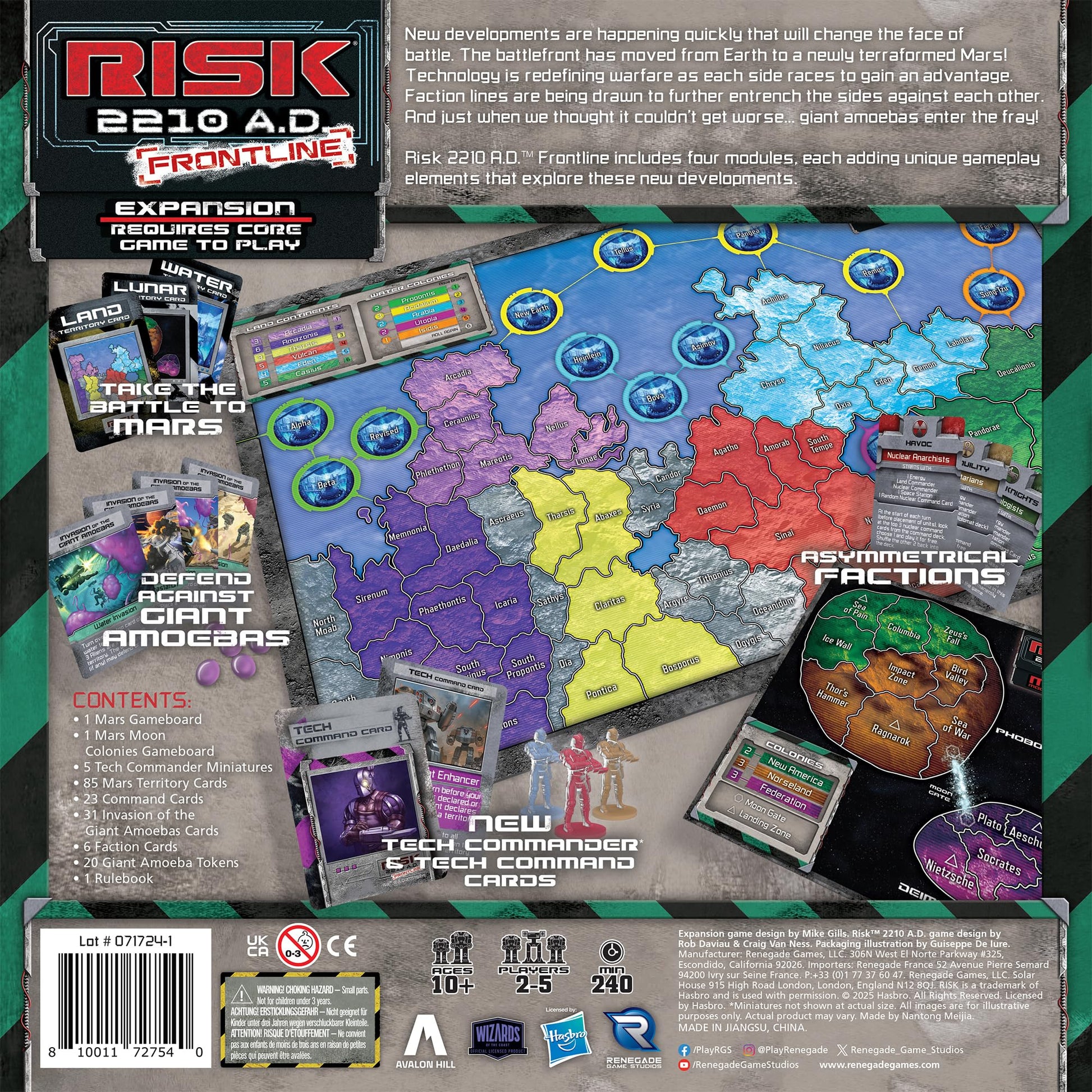 Renegade Game Studios Risk 2210 A.D. Frontline Expansion - Mars Strategy Game with Asymmetric Factions