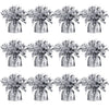 Srenta Silver Balloon Weights, Heavy Balloon Weight Pack of 12 Metallic Foil Weights for Balloons, Birthday Party & Wedding Table Centerpiece Ballon