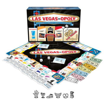 Late for The Sky Las Vegas-Opoly Property Trading Board Game - Vegas Theme Family Party Game for 2-6 Players Ages 8+, Tokens, Dice, Cards, City Blocks