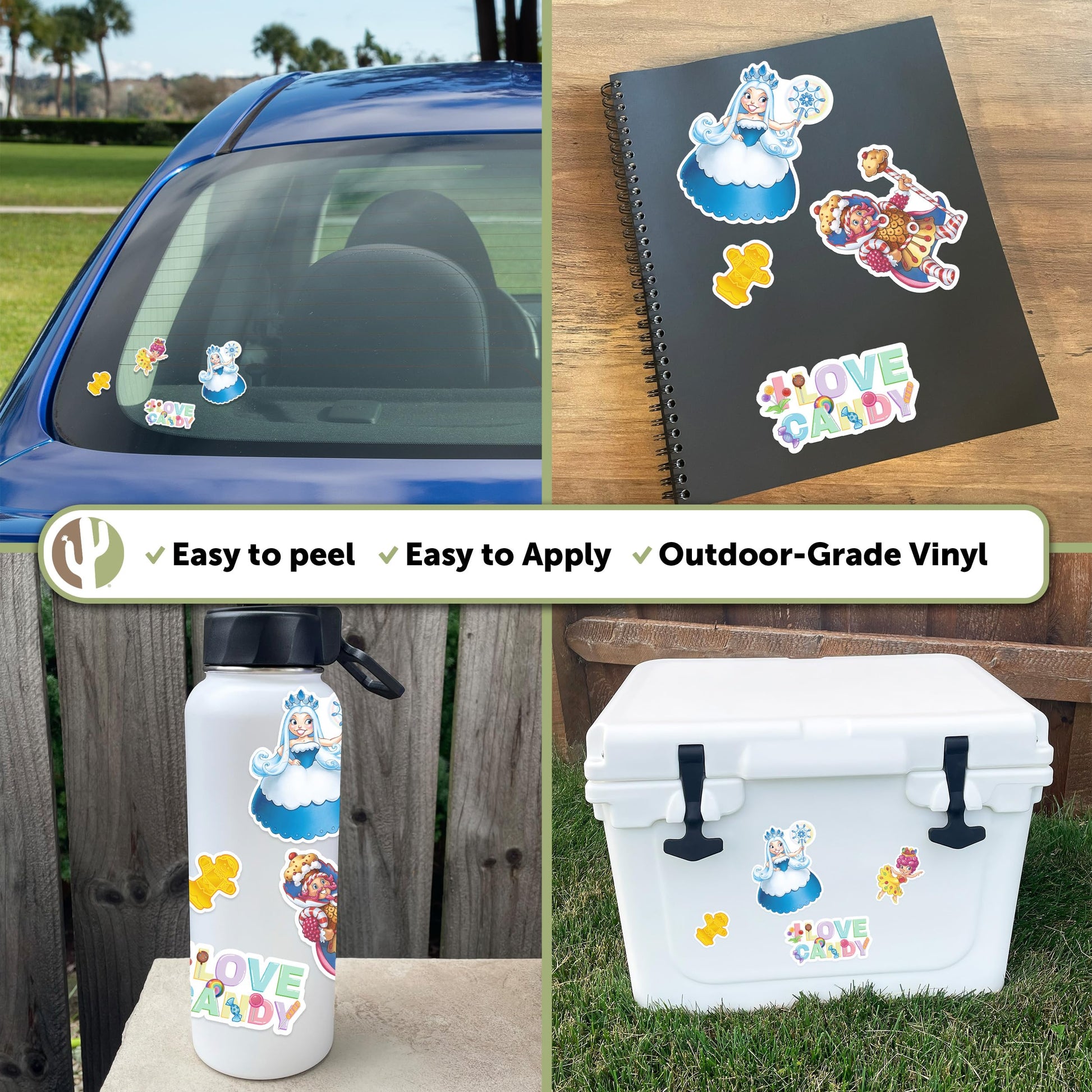 Desert Cactus Candy Land Sticker - 22 Candyland Sticker Vinyl Decal Laptop Water Bottle Car Scrapbook 12x10 Sheet Decorations Birthday Favor Party