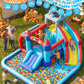 Whubefy 13FT Classic Inflatable Bounce House Water Slide Park for Kids 3-8