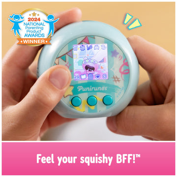 Punirunes, Interactive Digital Toy with 55 Squishy Characters Inside, Reacts to Touch, Color Display, Kids Toys for Ages 5 and up