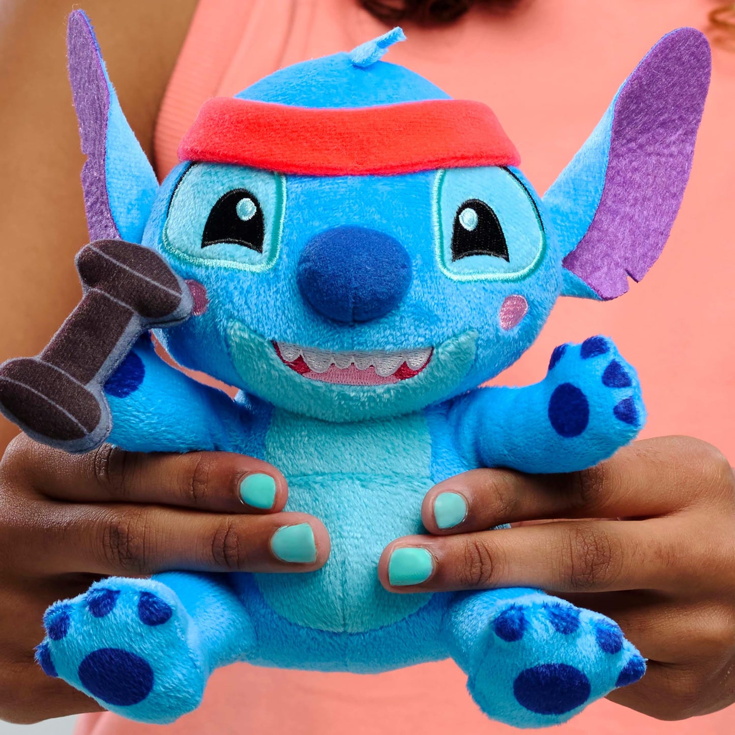 Disney Stitch that’s So Stitch Small 7-inch Plush with Barbell Stuffed Animal, Soft Material, Kids Toys for Ages 2 Up by Just Play