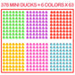 378-Pack Mini Rubber Ducks Set, Mini Colorful Rubber Duckies Bath Toy for Child,Float & Squeak Tiny Ducks Pool Toy Set for Kids Party Favors,Birthday