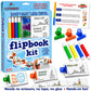 Fliptomania Flipbook Make-Your-Own Flip Book Kit for Kids 3 Pack, Rocket, Robot, & Blank DIY Flipbook Paper, Drawing Kids Arts & Crafts Project Set
