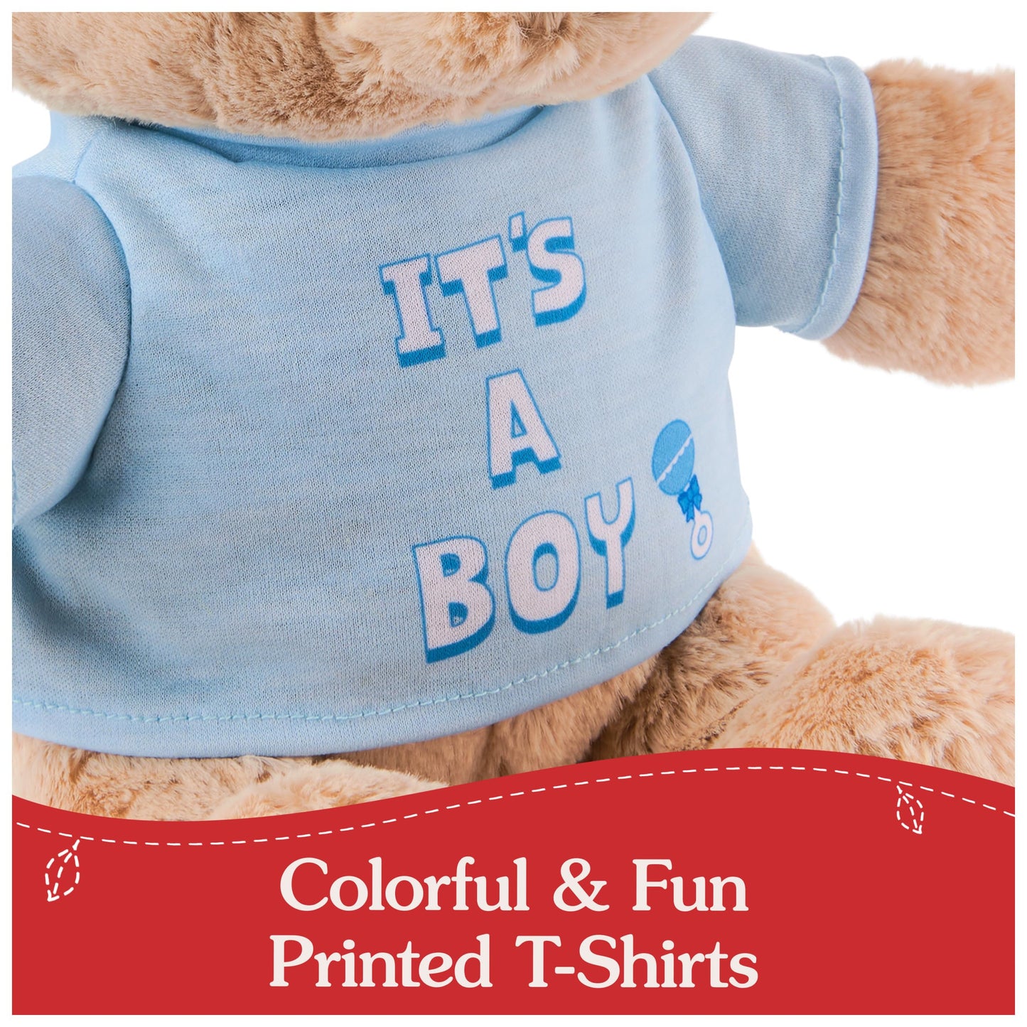 GUND “It's a Boy” 12-Inch Sustainable Message Bear with T-Shirt, Ages 1+