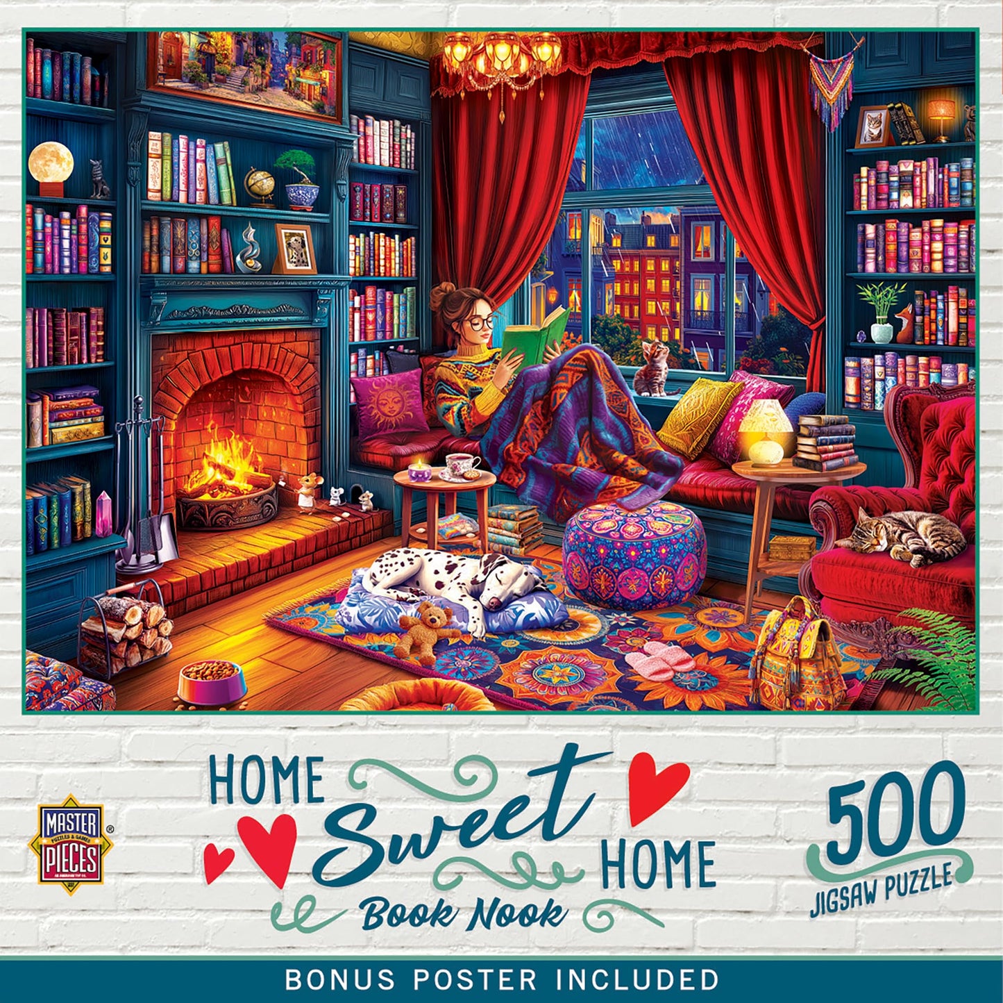 Masterpieces 500 Piece Jigsaw Puzzle for Adults, Family, Or Youth - Book Nook - 15"x21"