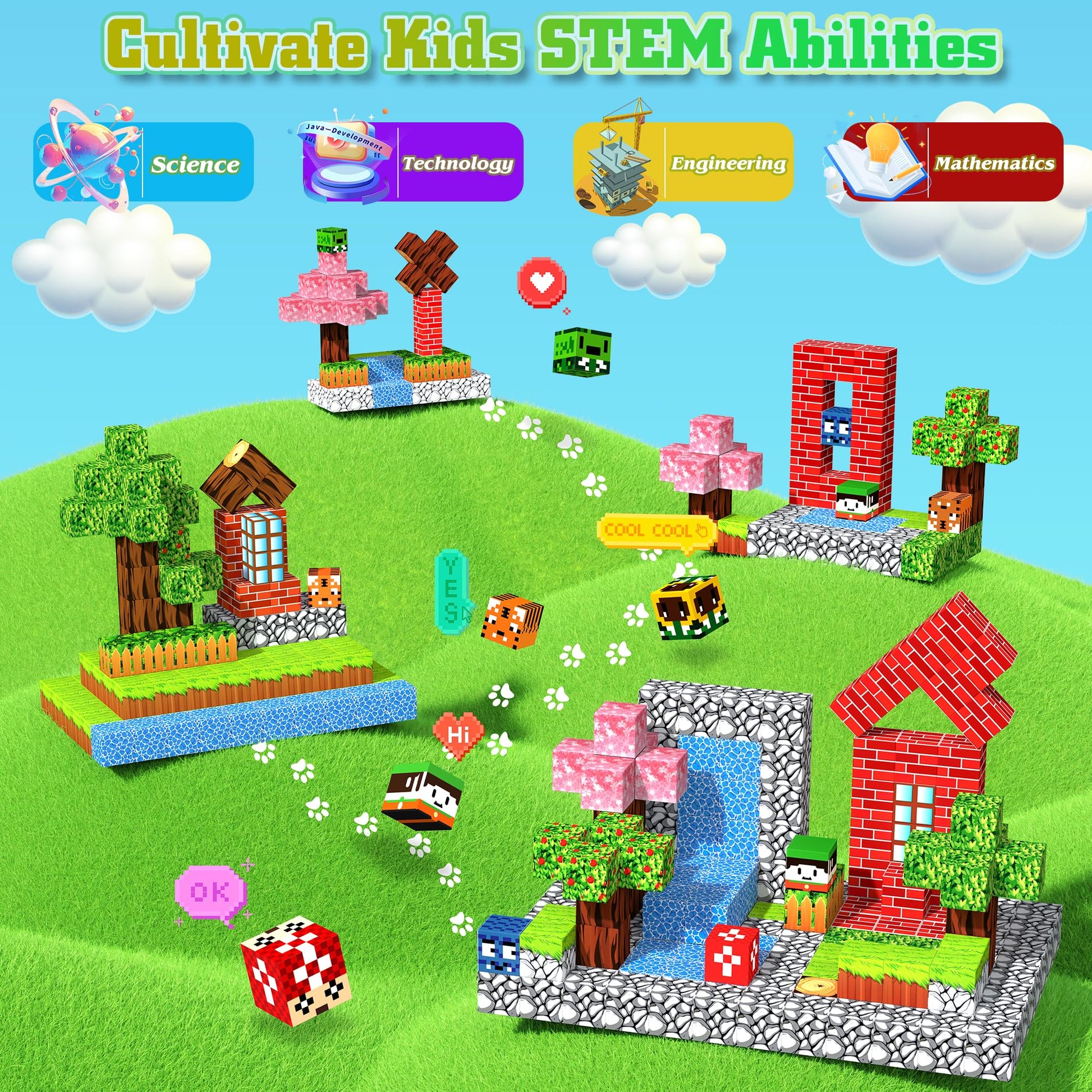 Hltyigr 150PCS Magnetic Blocks, Magnetic Building Blocks, Magnet Blocks Cubes, STEM Educational Stacking Magnet Toy for Kids Ages 3 4 5 6 7 8 9 10 11