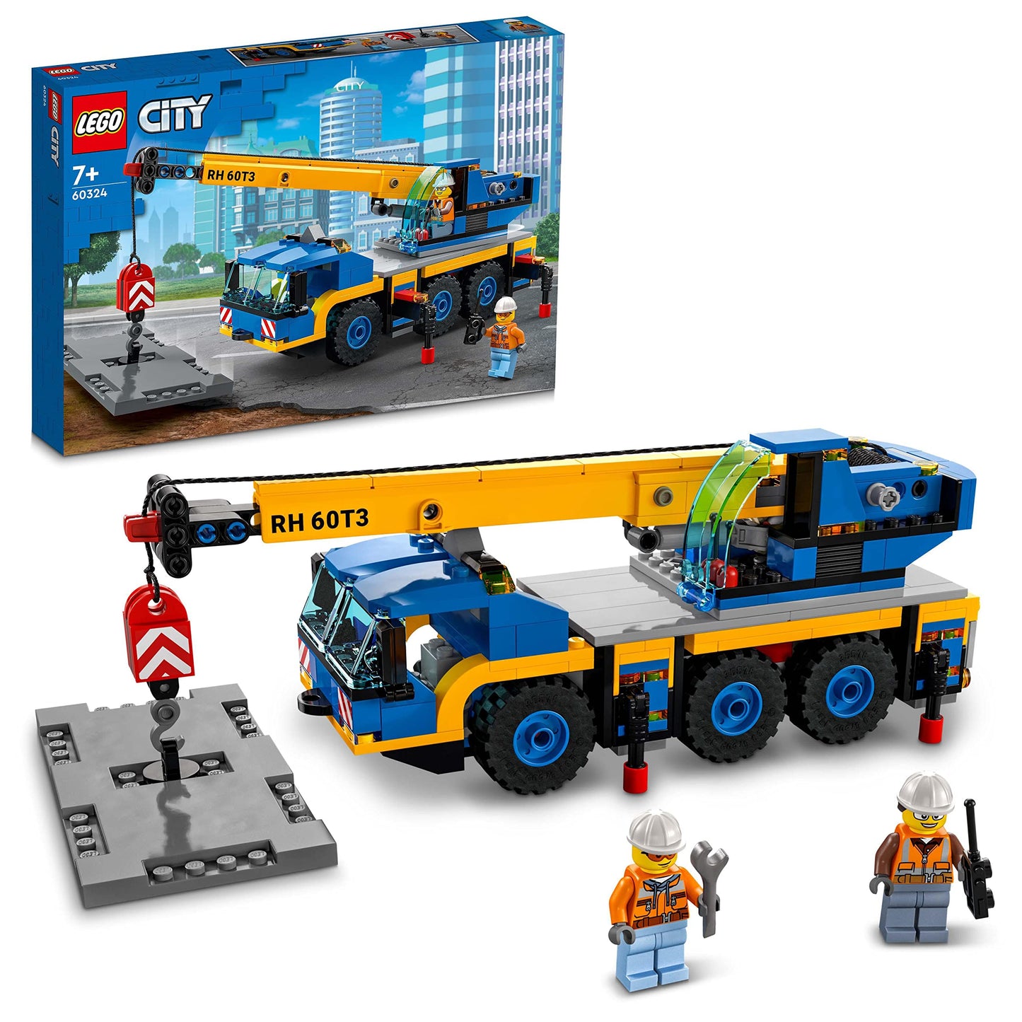 Lego 60324 City Off-Road Crane, Crane and Truck Toy with Hooks, Buildable Vehicle Toy for Boys and Girls from 7 Years, Gift for Children and Fans