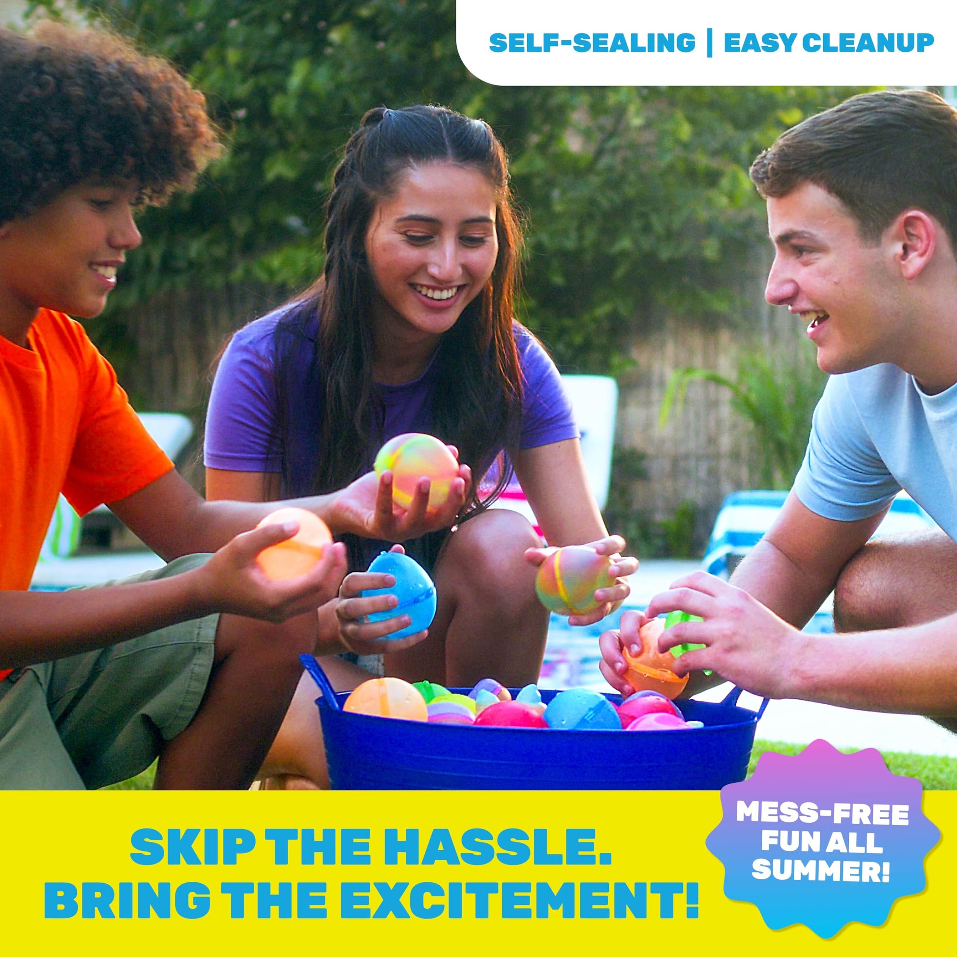 Hydroburst 6-pack Reusable Water Balloons by Relatable, For The Pool, Beach Toys And Outdoor Play Toys, Includes 6 Refillable Balloons