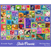 Re-marks State Flowers Stamp Collage Jigsaw Puzzle, 500 Large Piece Jigsaw Puzzle for All Ages