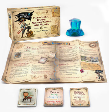 Word Treasures - Pirate Toys and Scavenger Hunt Games for Kids | Ages 4-8+, 1-4 players | Use for Sight Word Games, a Treasure Hunt, Memory Games or