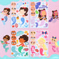 JOYIN 36 Pcs 9"x6" Mermaid Make a face Stickers for Kids, Make Your Own Mermaid Sticker Sheets, Party Favors Kids Crafts, Goodie Bags Stuffers