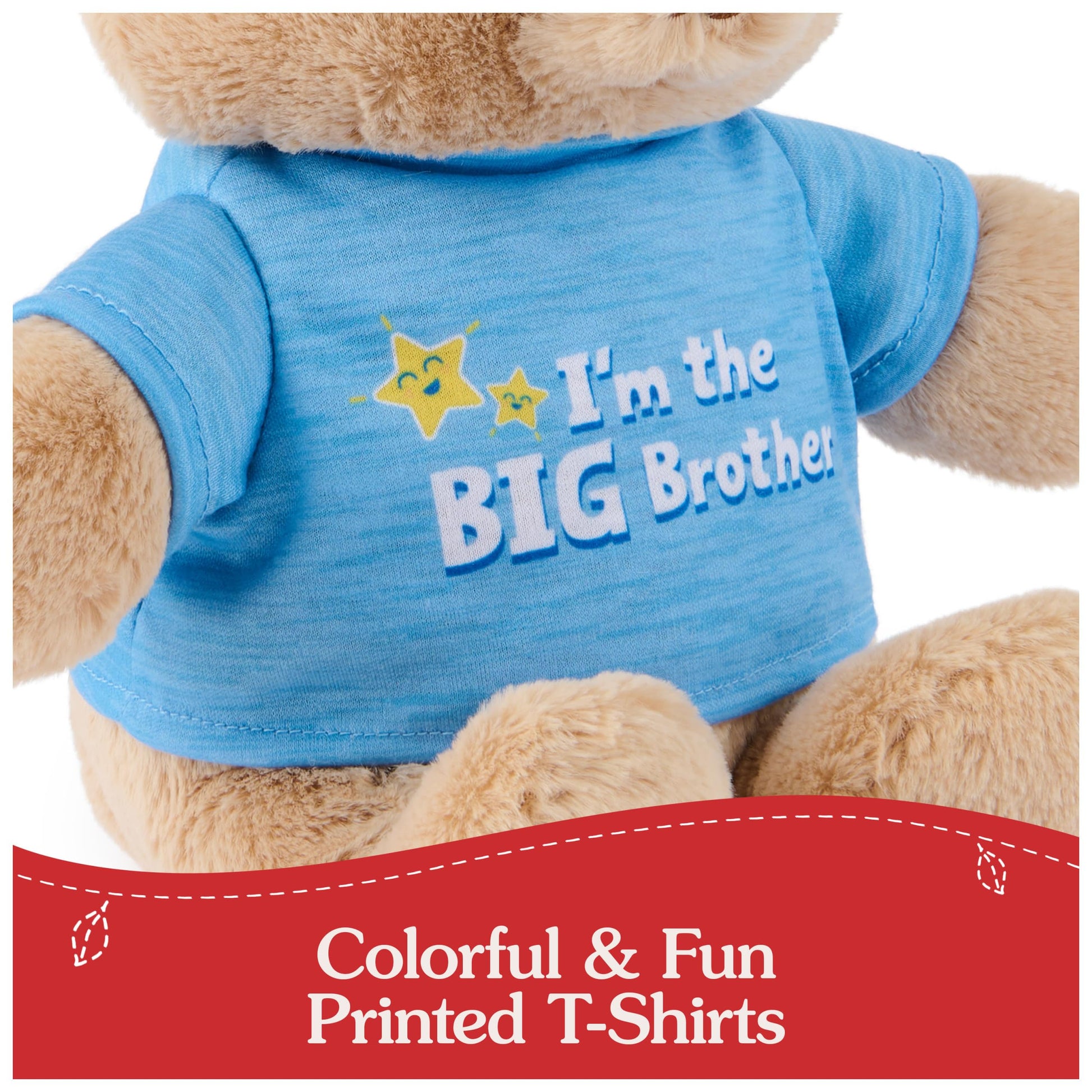 GUND Sustainably Soft “I'm the Big Brother” 12" Bear with T-Shirt, Ages 0+