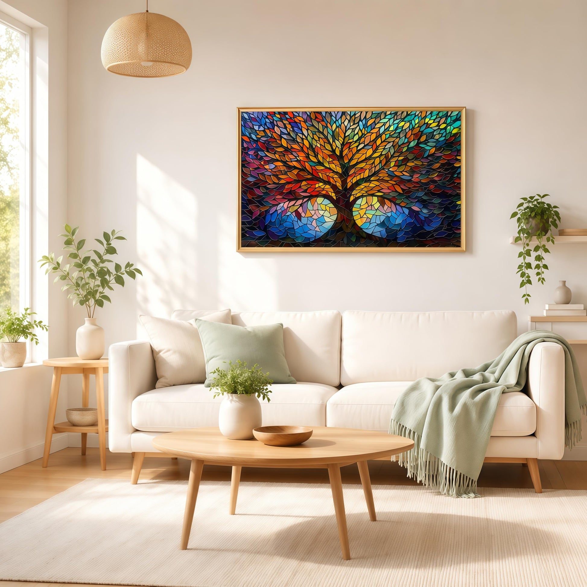 Amzgo® 1000 Pieces Stained Glass Jigsaw Puzzle, Beautiful Tree of Life Art Puzzles for Adults, Unique Fun Impossible Hard Difficult Challenging Pretty