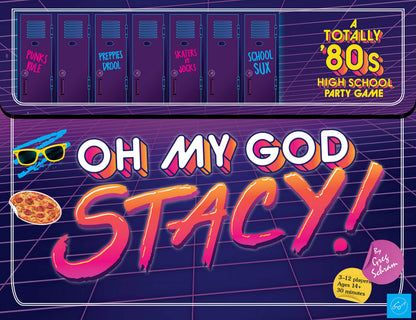 Chronicle Books Oh My God, Stacy! A Totally 80s High School Party Game for 3-12 Players, Ages 14+ - Find Your Clique and Race to be the Coolest in