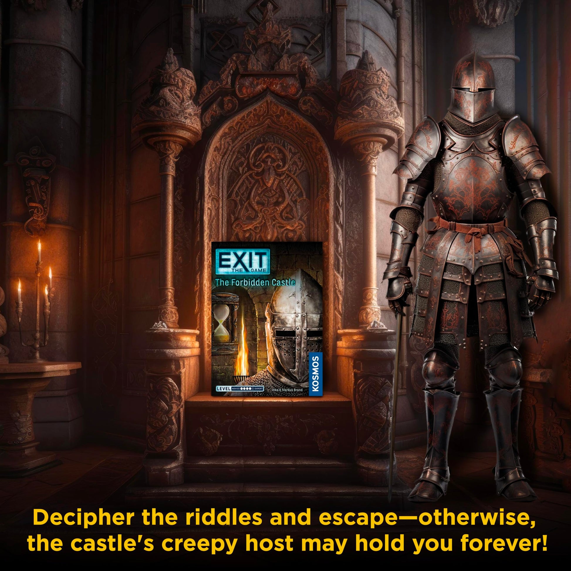 Exit: The Forbidden Castle | Exit: The Game - A Kosmos Game | Family-Friendly, Card-Based At-Home Escape Room Experience for 1 to 4 Players, Ages 12+