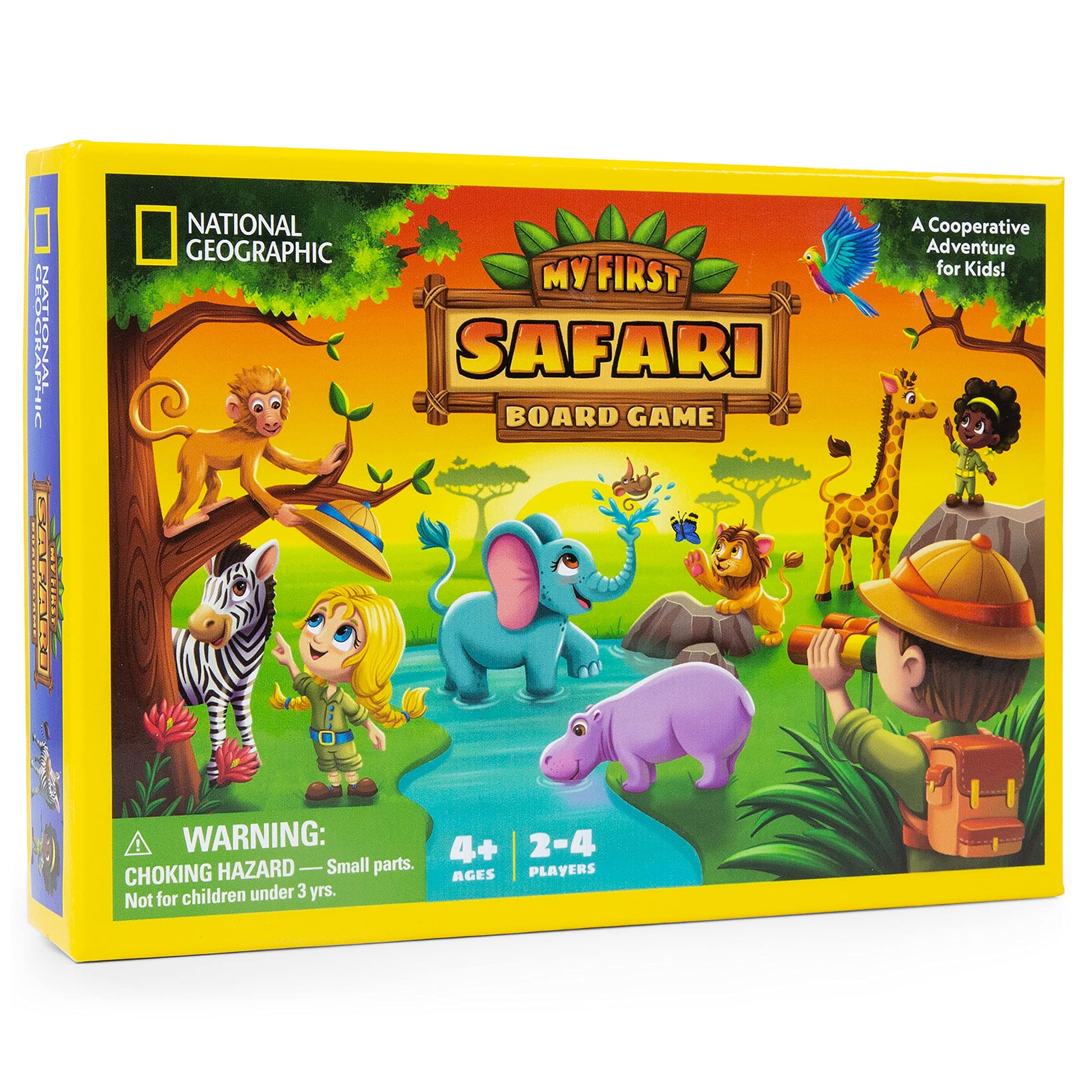 NATIONAL GEOGRAPHIC My First Safari Board Game for Kids 4-6 Animal Game for Adults, Cooperative Fun Perfect for Family Game Night, Board Games