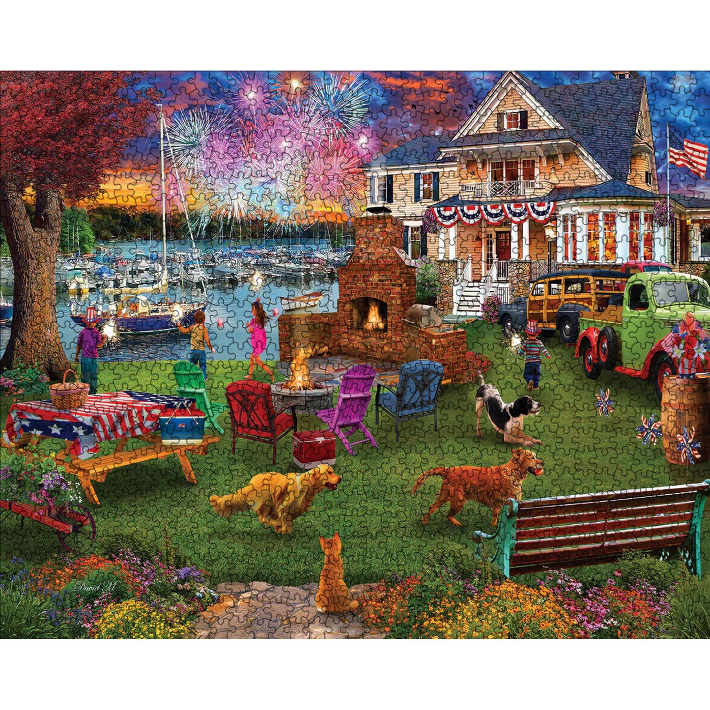White Mountain 1000 Piece Jigsaw Puzzle Patriotic Summer, 4th of July