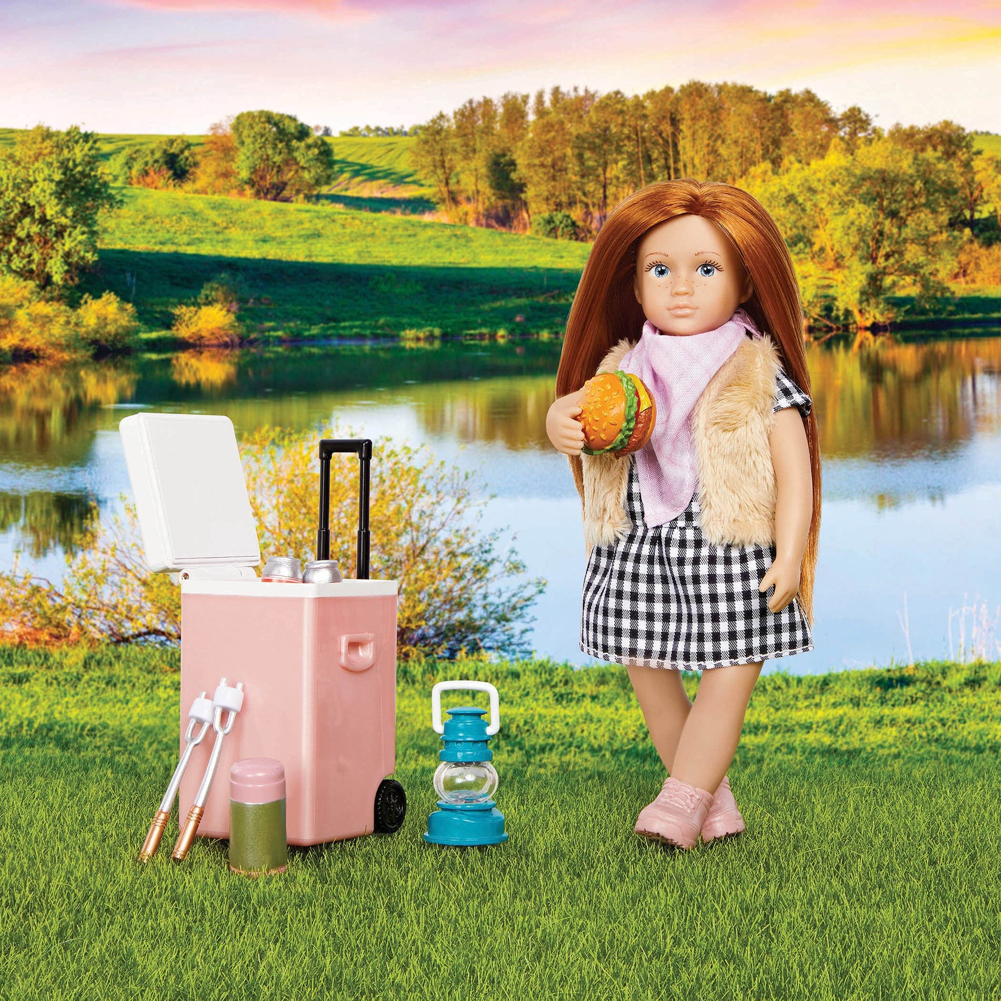 Lori - Jessa’s Camp Set - Mini Doll & Camping Set - Clothes & Accessories for 6-Inch Dolls - Play Food, Cooler, Map & More - 3+ Years