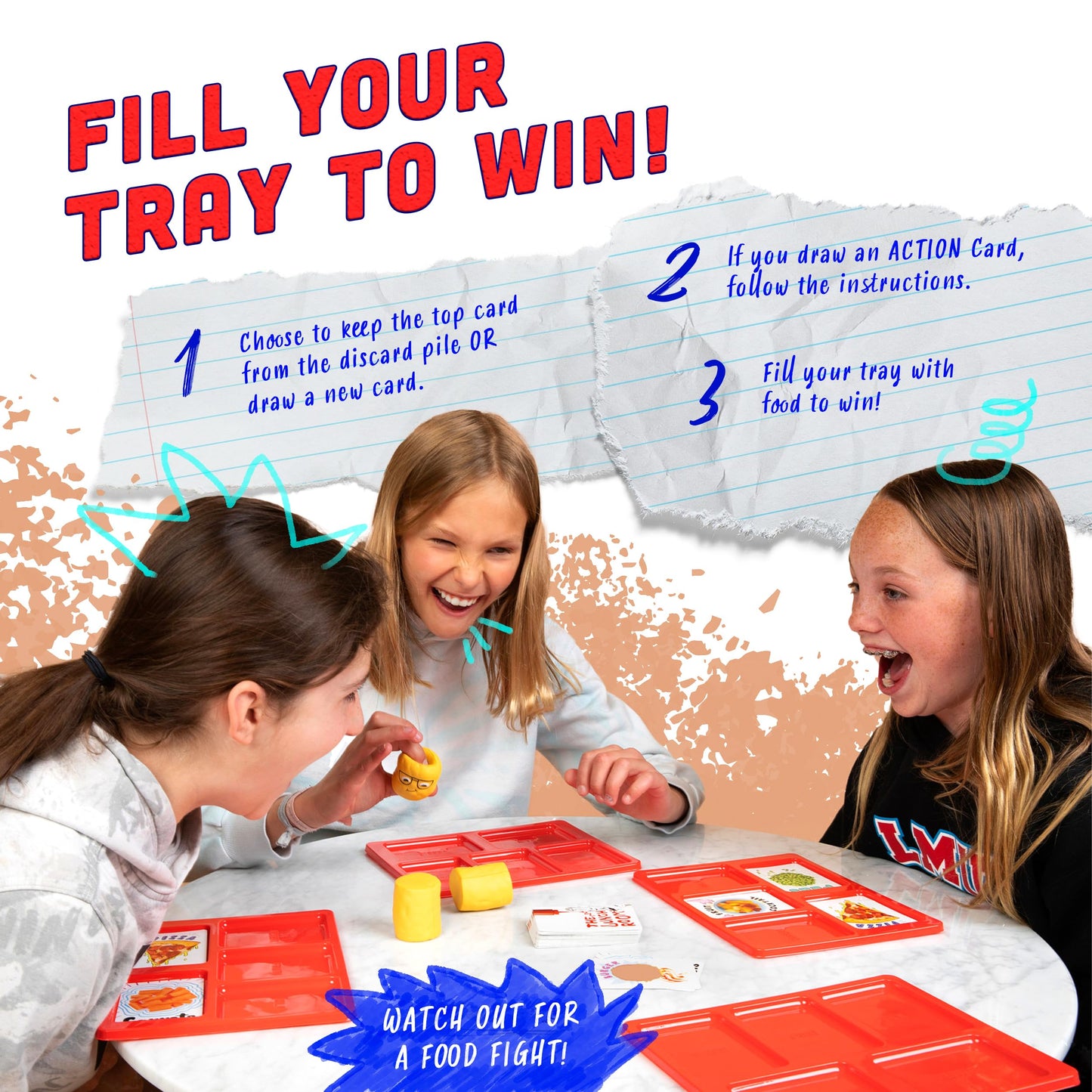 The Lunch Room Family Card Game - Fast Paced Food Fight Party Game for Kids & Adults, Fun for 3-6 Players, Easy to Learn for Family Game Night, 10-15