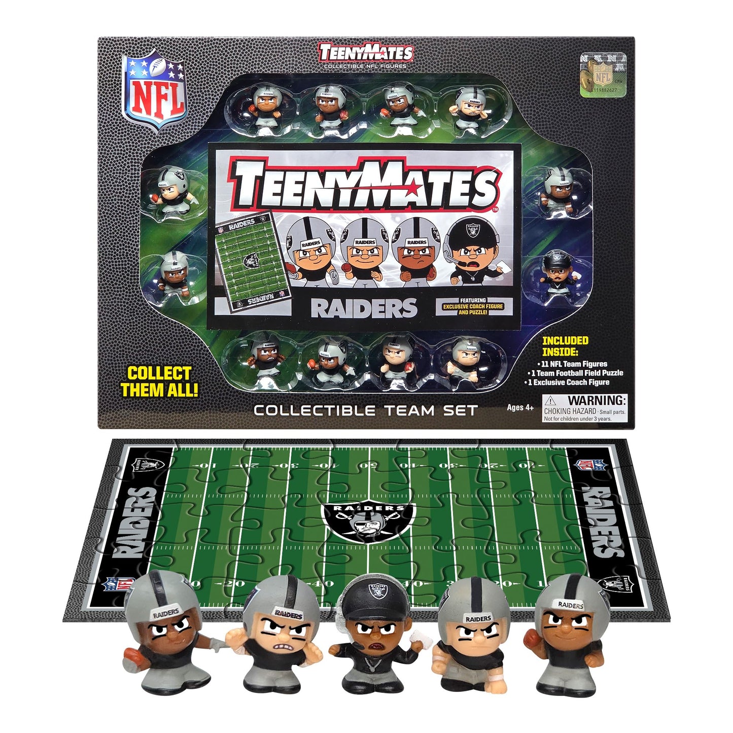 TeenyMates NFL Football Action Figures Gift Set, Las Vegas Raiders