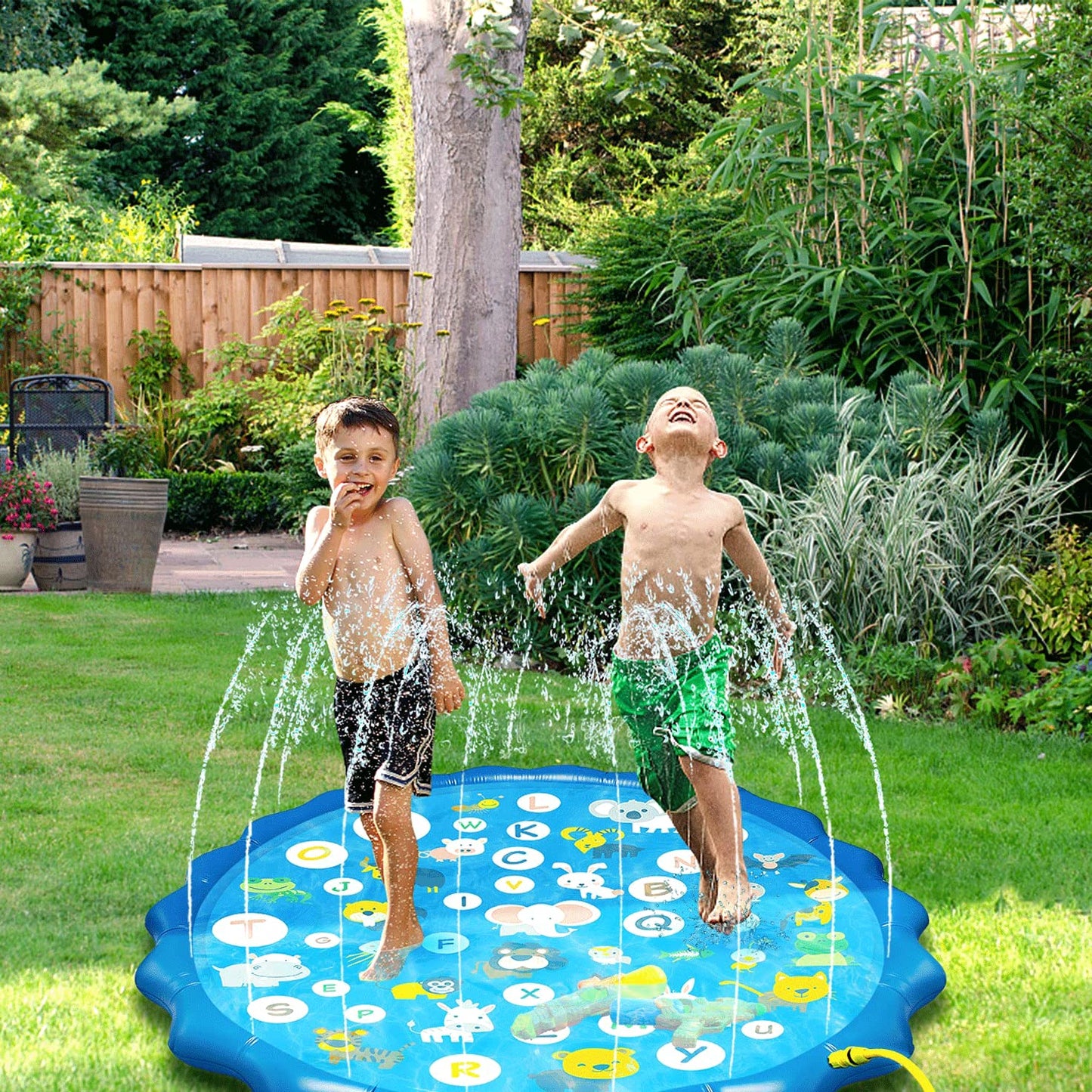 Splash pad for Kids, Arfbear 67" Kiddie Pool Splash Pads for Toddlers 3-16 Summer Outdoor Water Spray Play Mat Wading Pool Inflatable Baby Kids Water