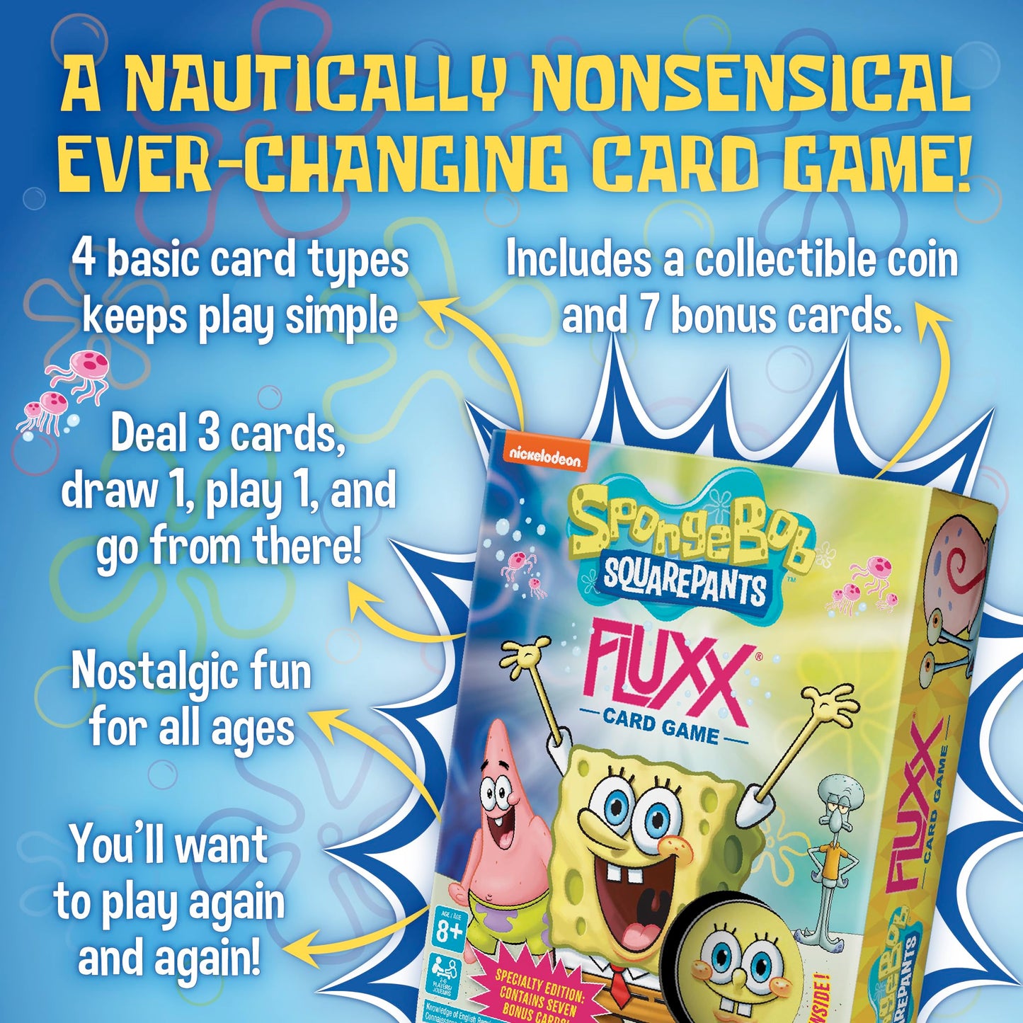 Spongebob Fluxx Card Game - Bikini Bottom Adventure with Hilarious Gameplay
