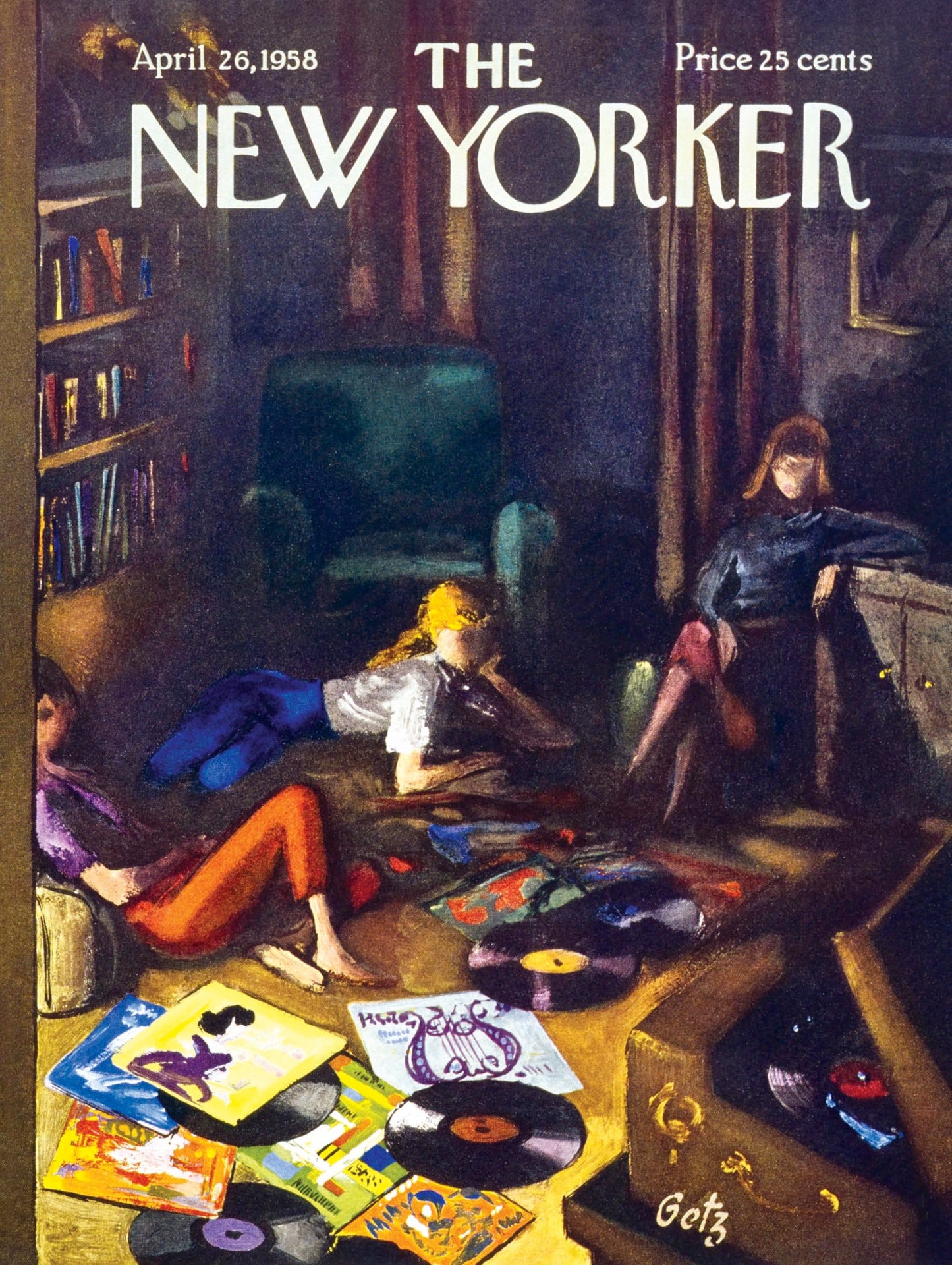 New York Puzzle Company - New Yorker Record Lounge - 500 Piece Jigsaw Puzzle for Adults by Arthur Getz