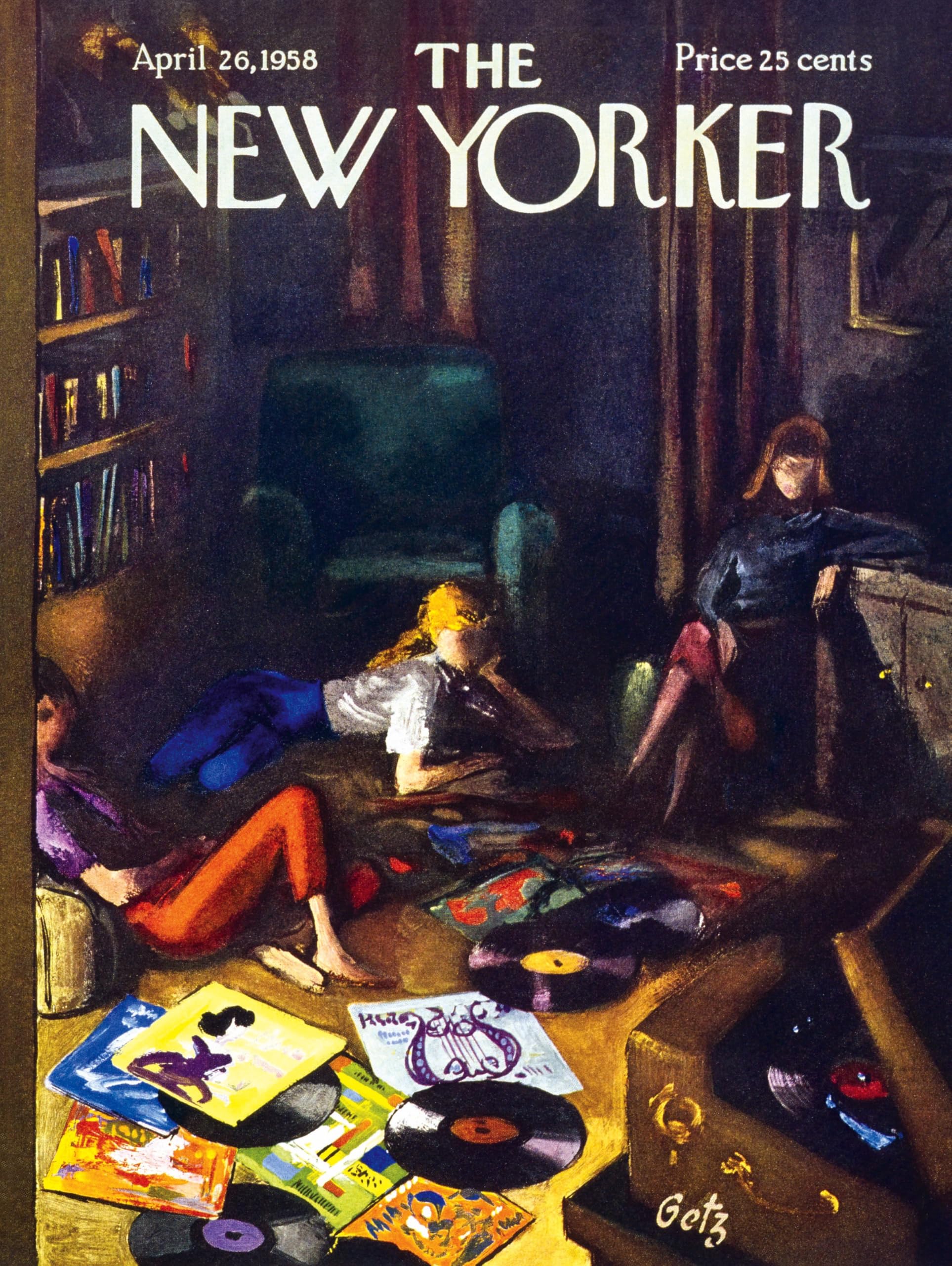 New York Puzzle Company - New Yorker Record Lounge - 500 Piece Jigsaw Puzzle for Adults by Arthur Getz