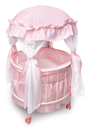 Badger Basket Pavilion Doll Bed for Dolls - Includes Padded Mat - Durable, Stylish Toy Furniture with Canopy for Pretend Play & Décor for Kids Ages 3+