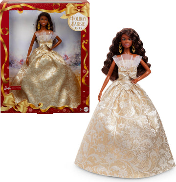 La poupée Barbie Joyeux Noël2025 brille de mille feux