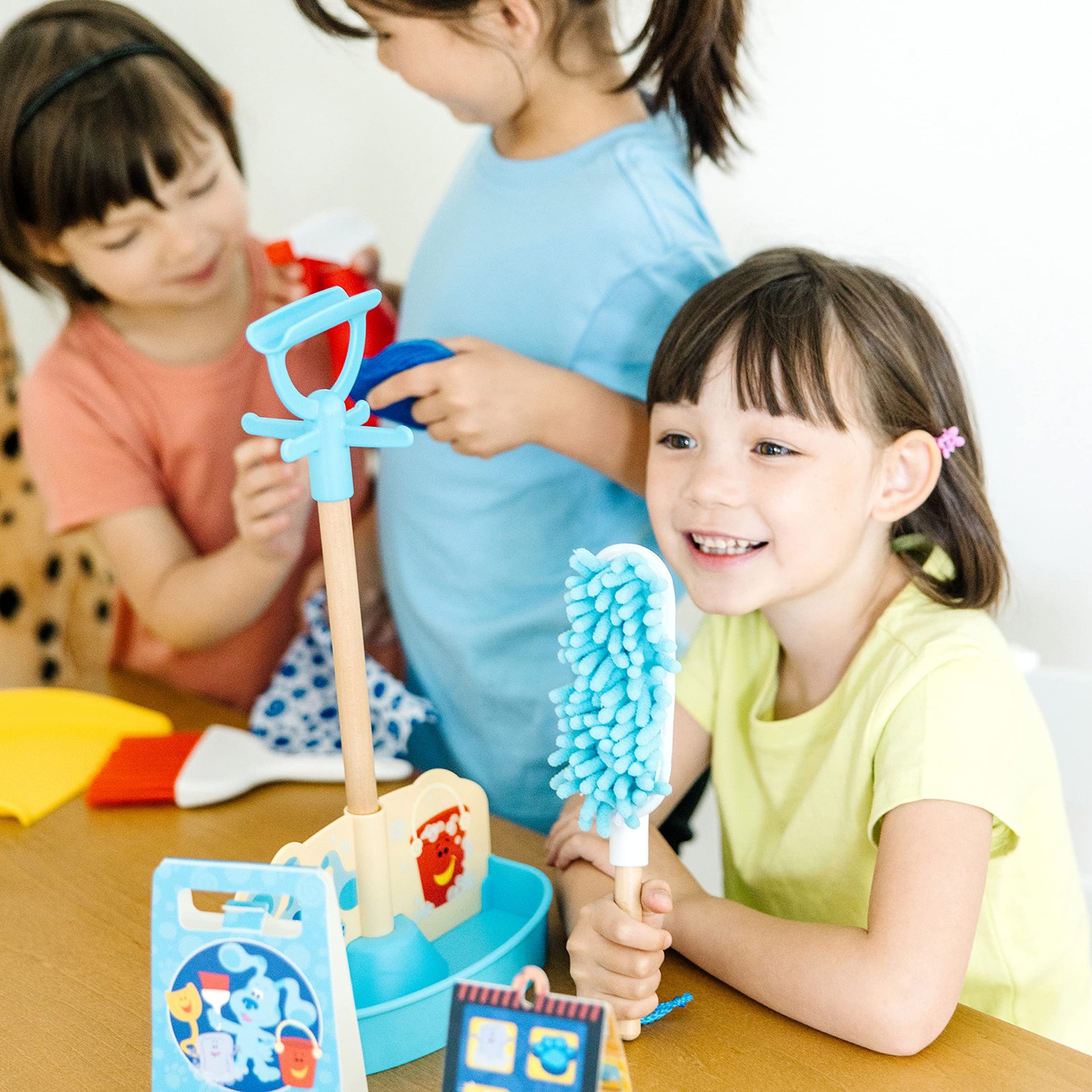 Melissa & Doug Blue's Clues & You Clean-Up Time Play Set Toddler Toy Cleaning Set, Broom and Mop for Kids Ages 3+