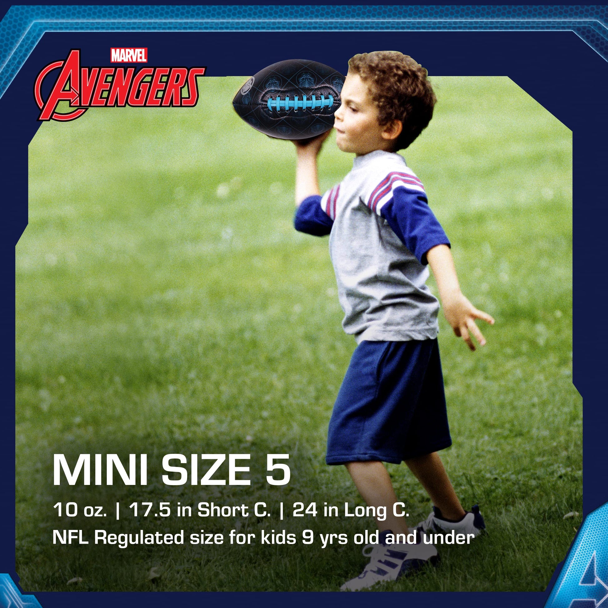 Marvel Avengers Hulk Youth Football, Small Mini Peewee Futbol for Kids, Size 5, Green