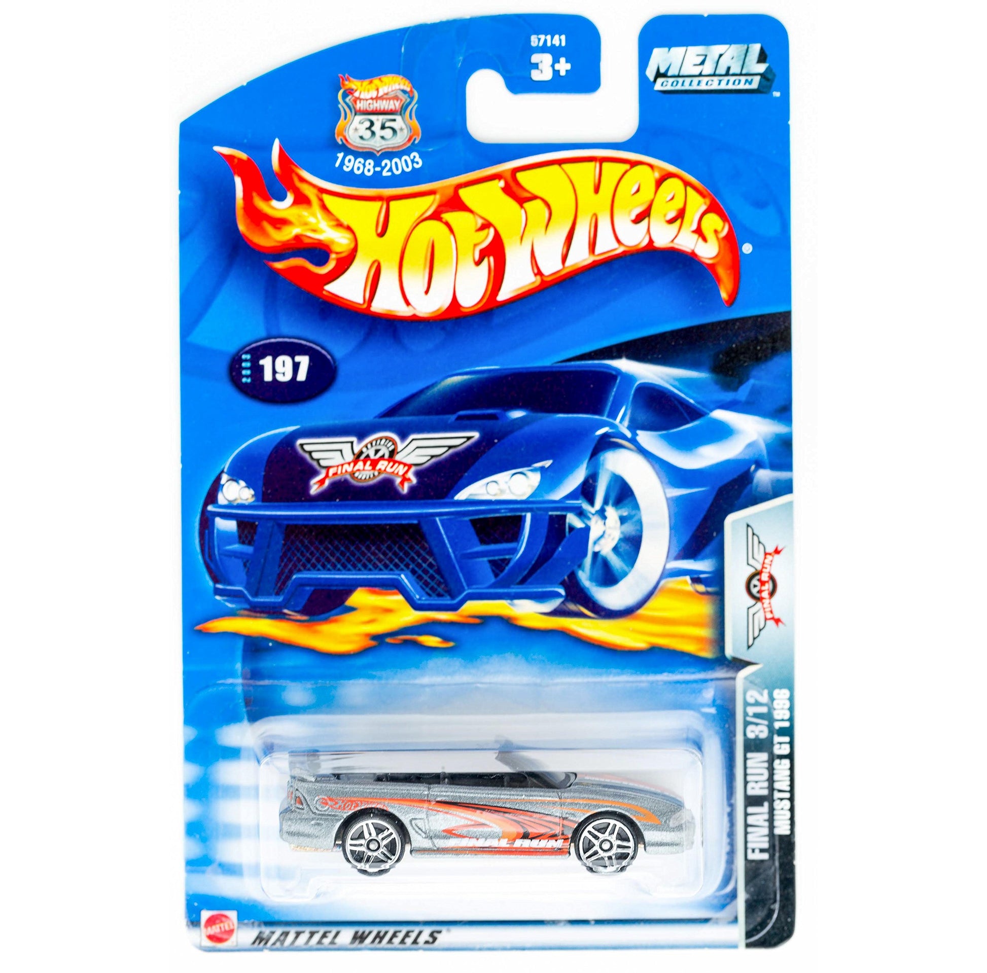 Mattel Hot Wheels 2003 1:64 Scale Final Run Silver 1996 Mustang GT Die Cast Car #197