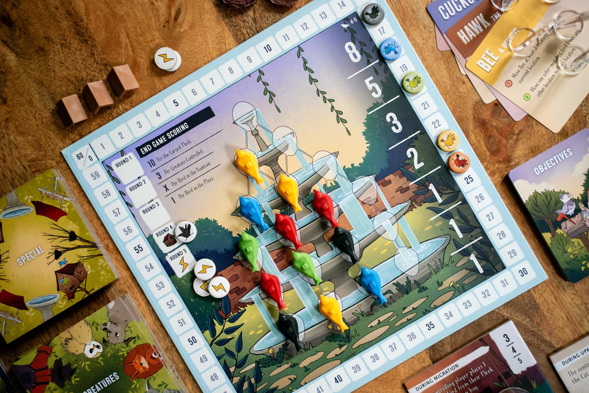 Inside Up Games Perch | Fast-paced, Interactive Battle of The Birds |Area Control, Unique Bag Building with a Bold Table Presence| for 2 to 5 Players